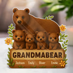 Grandma Bear, Our Forever Protector - Family Personalized Custom Acrylic Plaque Custom Shape - Mother's Day, Gift For Grandma, Grandparent