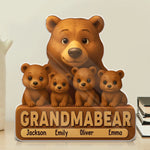 Rooted In Love, Protected Like A Bear - Family Personalized Custom Acrylic Plaque Custom Shape - Mother's Day, Gift For Mom, Grandma
