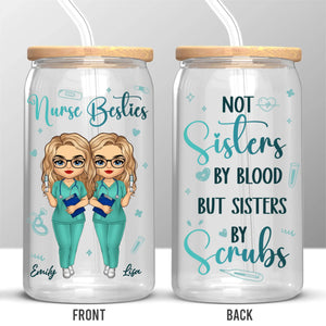 Pas seulement des collègues, des compagnons de bloc opératoire ! Tasse en verre personnalisée pour infirmière, tasse à café glacé ! Cadeau d'appréciation, de remerciement, vie d'infirmière, vie de médecin