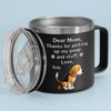 Behind Every Bark Is A Loving Mom - Dog Personalized Custom 14oz Stainless Steel Tumbler With Handle - Mother's Day, Gift For Pet Owners, Pet Lovers