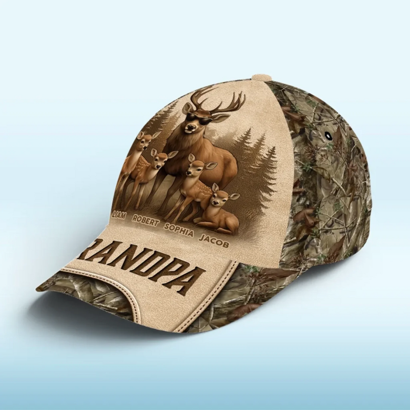 Always Leading, Forever Loved - Family Personalized Custom Hat, All Over Print Classic Cap - Father's Day, Gift For Dad, Grandpa
