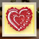 Love In Full Bloom - Family Personalized Custom Flower Shadow Box with LED - Mother's Day, Gift For Mom, Grandma