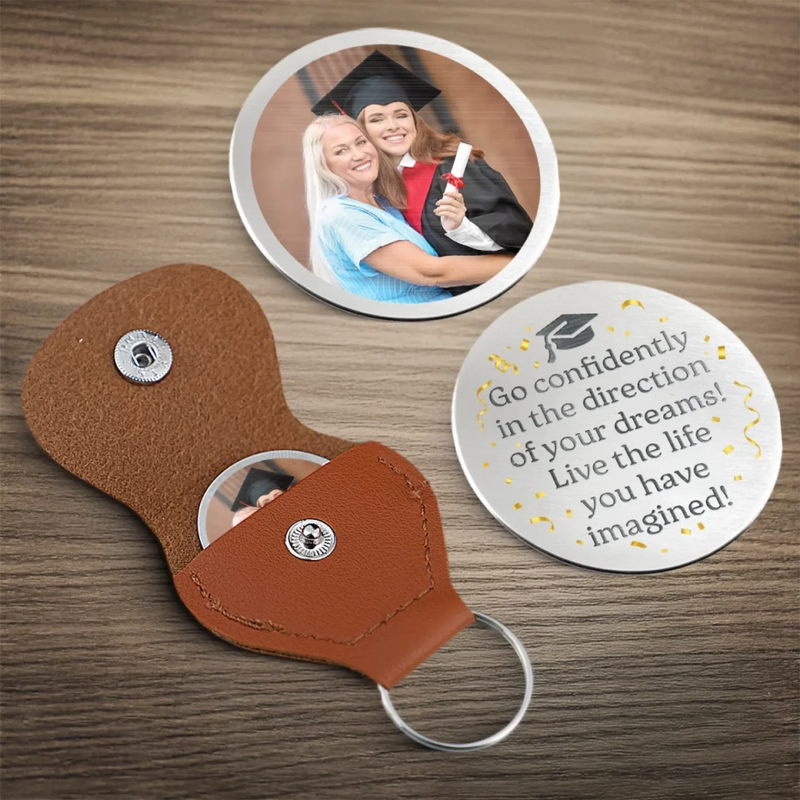 Custom Photo Graduate Today, Inspiration Forever - Family Personalized Custom Pocket Hug - Graduation Gift For Mom, Daughter