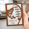 Hooked On You And The Good Life - Family Personalized Custom 2-Layered Wooden Plaque With Stand - Father's Day, Gift For Dad, Sport Lovers, Sport Players