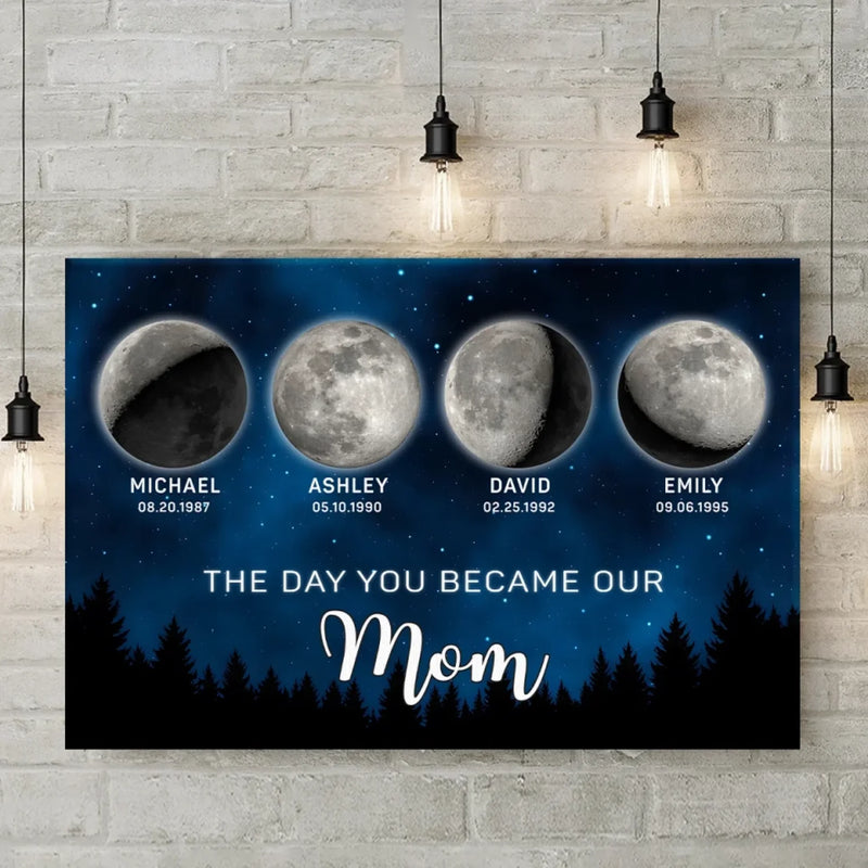 The Night The Stars Brought Us To You - Family Personalized Custom Horizontal Canvas - Mother's Day, Gift For Mom, Grandma
