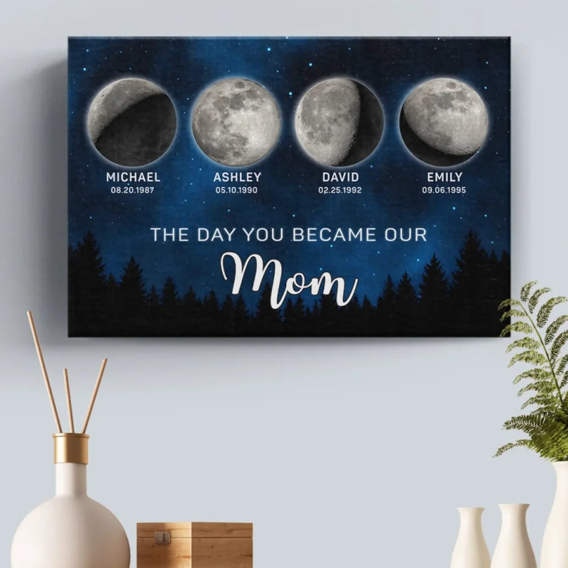 The Night The Stars Brought Us To You - Family Personalized Custom Horizontal Canvas - Mother's Day, Gift For Mom, Grandma