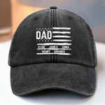 Carrying My Crew On My Cap - Family Personalized Custom Vintage Washed Denim Baseball Cap - Father's Day, Gift For Dad, Grandpa, Husband
