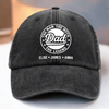 All Hail The Original Legend - Family Personalized Custom Vintage Washed Denim Baseball Cap - Father's Day, Gift For Dad, Grandpa