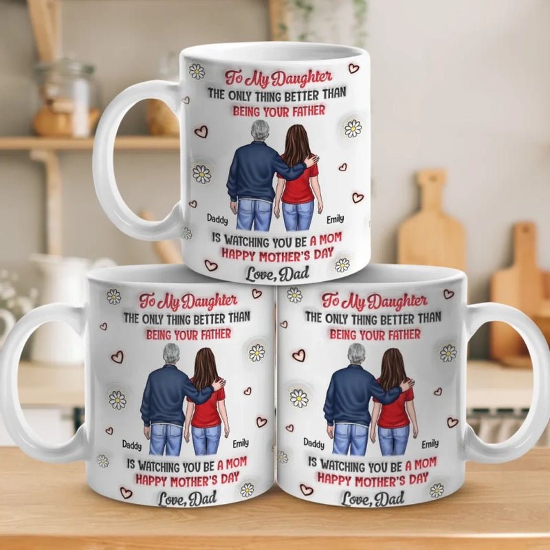 Generations Of Love, One Proud Dad - Family Personalized Custom 3D Inflated Effect Printed Mug - Mother's Day, Gift For Daughter, Mom