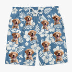 Custom Photo Aloha & Tail Wags - Dog & Cat Personalized Custom Tropical Hawaiian Aloha Men Beach Shorts - Summer Vacation Gift For Pet Owners, Pet Lovers
