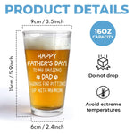 I May Stink Sometimes, But You Still Rock, Dad - Dog Personalized Custom Beer Glass - Father's Day, Gift For Pet Owners, Pet Lovers