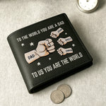 You’re My World, My Heart - Family Personalized Custom Double-Sided Printed Leather Wallet - Father's Day, Gift For Dad, Grandpa