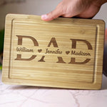 Made With Love For The Best Dad - Family Personalized Custom Engraved Wooden Cutting Board - Father's Day, Gift For Dad, Grandpa