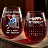 Time To Enjoy What Matters Most - Personalized Custom Wine Glass - Appreciation, Retirement Gift For Yourself, Best Friends, Siblings, Family Members, Coworkers