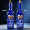 Custom Photo Together, Always & Forever - Couple Personalized Custom Blue Bottle Lamp - Gift For Husband Wife, Anniversary
