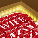 Blessed To Call You My Wife, In Awe Of You As Their Mom - Family Personalized Custom Flower Shadow Box with LED - Mother's Day, Gift For Wife, Mom