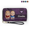 Où l'amour est toujours à portée de main - Portefeuille long en cuir personnalisé pour la famille - Cadeau pour la fête des mères, maman, grand-mère
