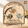 Custom Photo You’re A Reel Keeper - Family Personalized Custom 2-Layered Wooden Plaque With Stand - Father's Day, Gift For Dad, Grandpa, Fishing Lovers, Fishermen