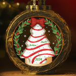 Custom Name Christmas Tree Family Gifts - Personalized Candlelight Lantern Ornament