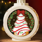 Custom Name Christmas Tree Family Gifts - Personalized Candlelight Lantern Ornament