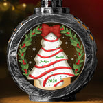 Custom Name Christmas Tree Family Gifts - Personalized Candlelight Lantern Ornament