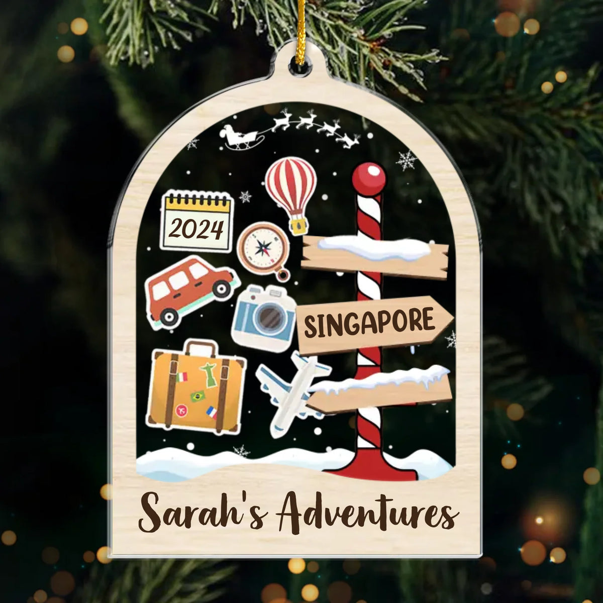 Make Every Trip An Adventure To Remember - Travel Personalized Custom Ornament - Acrylic Custom Shaped - Christmas Gift For Family Members, Gift For Adventure Travel Lovers