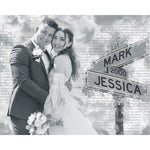 Printable Digital File, Digital PNG Download - Custom Photo Couple Personalized Horizontal File - Gift For Husband Wife, Anniversary