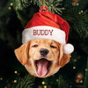 Custom Photo Furry Kisses And Christmas Wishes - Dog & Cat Personalized Custom Ornament - Acrylic Custom Shaped - Christmas Gift For Pet Owners, Pet Lovers