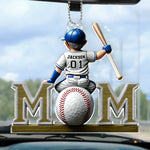 Proud Baseball Mom - Family Personalized Custom Car Ornament - Acrylic Custom Shaped - Mother's Day, House Warming Gift For Baseball Moms, Baseball Players, Sports Families