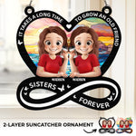 Real Friendship Transcends Time And Space - Bestie Personalized Window Hanging Suncatcher Ornament - Gift For Best Friends, BFF, Bestie