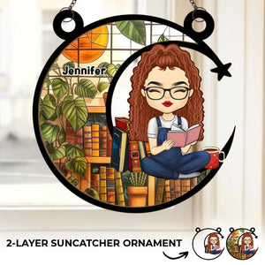Perfect Little Gifts For Book Lovers And More - Family Personalized Window Hanging Suncatcher Ornament - Gift For Yourself, Best Friends, Siblings, Family Members, Book Lovers
