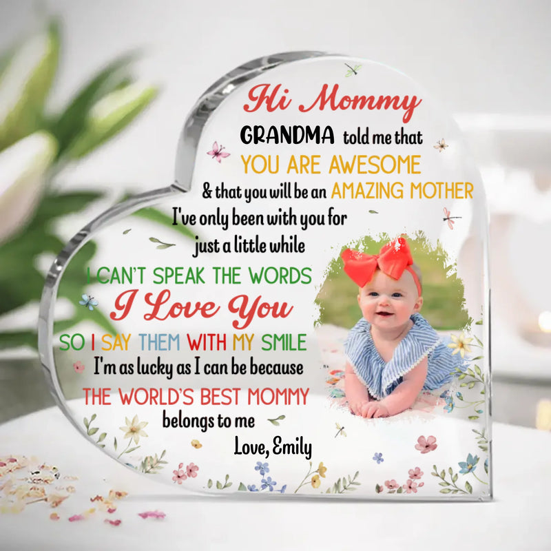 Custom Photo Let Your Love Shine Through Every Glance - Family Personalized Custom Heart Shaped Acrylic Plaque - Mother's Day, Baby Shower Gift, Gift For Mom, Grandma, New Moms