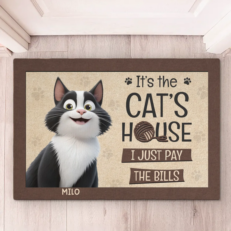 Home Is Where The Cat Rules - Cat Personalized Custom Home Decor Decorative Mat - House Warming Gift For Cat Lovers, Pet Owners