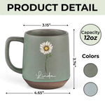 Custom Name Daisy Gifts for Flower Lovers - Personalized Stoneware Mug