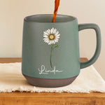 Custom Name Daisy Gifts for Flower Lovers - Personalized Stoneware Mug