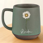 Custom Name Daisy Gifts for Flower Lovers - Personalized Stoneware Mug