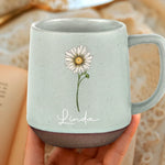 Custom Name Daisy Gifts for Flower Lovers - Personalized Stoneware Mug