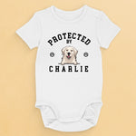 Custom Baby Onesie - Personalized Baby Shower, Gender Reveal Gifts For New Moms, New Dads, Dog Lovers - Guarded By My Dog