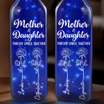Radiant Love, Eternal Connection - Family Personalized Custom Blue Bottle Lamp - Mother's Day, Gift For Mom, Daughter