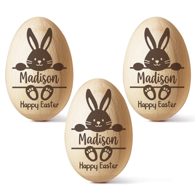 My First Easter Keepsake - Family Personalized Custom Wooden Egg Shaker - Easter Gift For Baby, Kids, New Moms