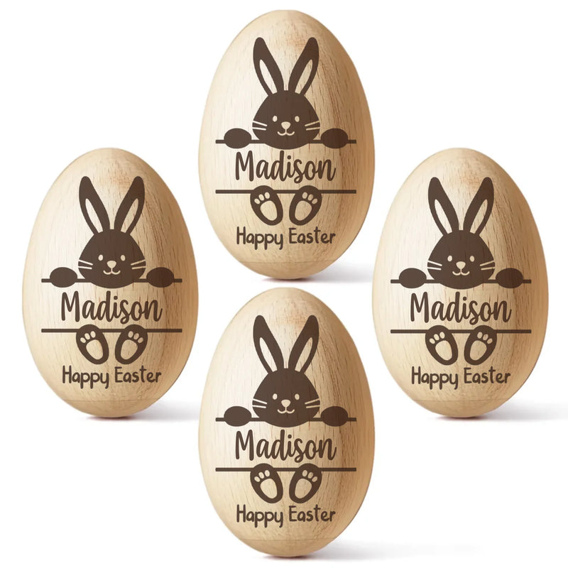 My First Easter Keepsake - Family Personalized Custom Wooden Egg Shaker - Easter Gift For Baby Kids, Newborn Baby