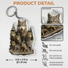 Wolf By Nature, Dad By Heart - Family Personalized Custom Shaped Acrylic Keychain - Father's Day, Gift For Dad, Grandpa