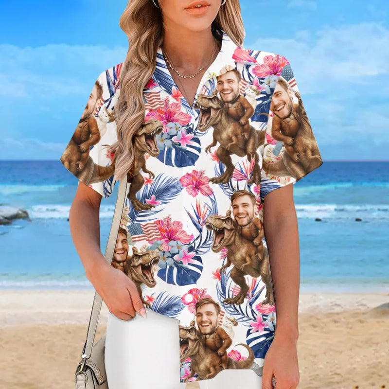 Custom Photo Some Call It Chaos, I Call It A Beach Trip - Funny Personalized Custom Unisex Tropical Hawaiian Aloha Shirt - Summer Vacation Gift, Gift For Family