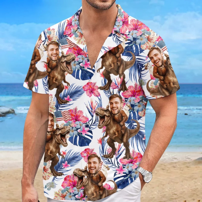 Custom Photo Some Call It Chaos, I Call It A Beach Trip - Funny Personalized Custom Unisex Tropical Hawaiian Aloha Shirt - Summer Vacation Gift, Gift For Family