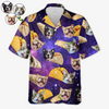 T-shirt hawaïen tropical unisexe personnalisé avec photo « Just A Taco Dog With Dreams » pour chien et chat - Cadeau idéal pour les vacances d'été, les amoureux des animaux et les voyageurs.