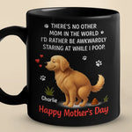 Mom's Love Knows No Stink - Dog Personalized Custom Black Mug - Mother's Day, Gift For Mom, Dog Lovers