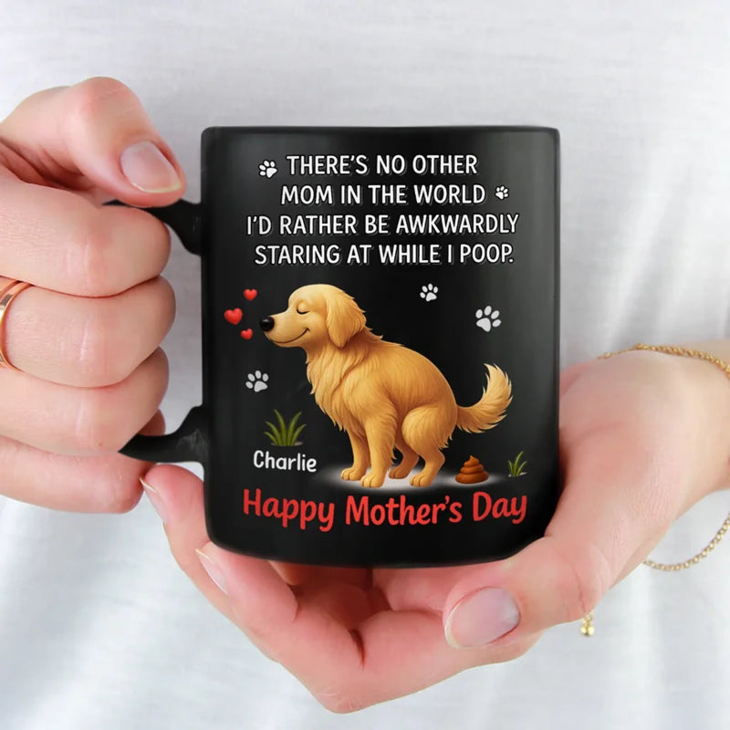 Mom's Love Knows No Stink - Dog Personalized Custom Black Mug - Mother's Day, Gift For Mom, Dog Lovers
