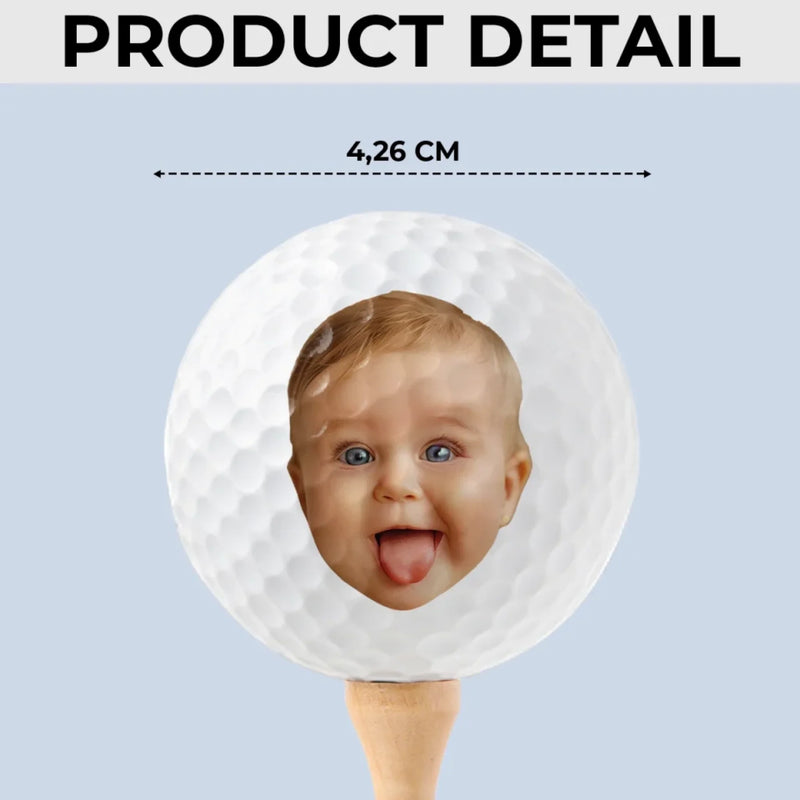 Custom Photo Swinging Into Fatherhood - Family Personalized Custom Golf Ball - Father's Day,  Gift For Dad, Grandpa, New Dads