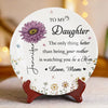 From My Heart To My Daughter - Family Personalized Custom Ceramic Plate - Mother's Day, Gift For Mom, Grandma