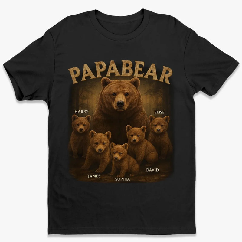 Papa Bear, Always There To Protect His Cubs - Family Personalized Custom Unisex T-shirt, Premium T-shirt, Hoodie - Father's Day, Gift For Family